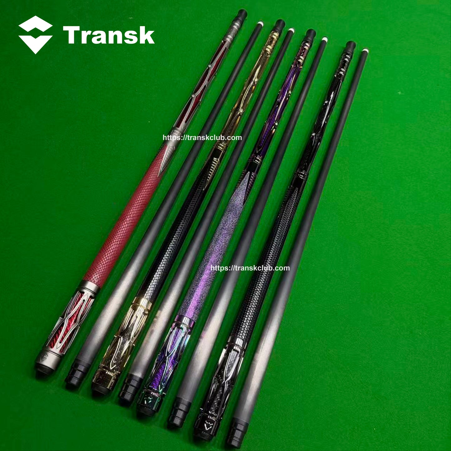 Genuine product Transk Metal Carbon Fiber Pool Cue Set - 11.8mm Tip, Adjustable Weight, Gold/Red/Purple Options, Professional Billiard Stick for Advanced Players
