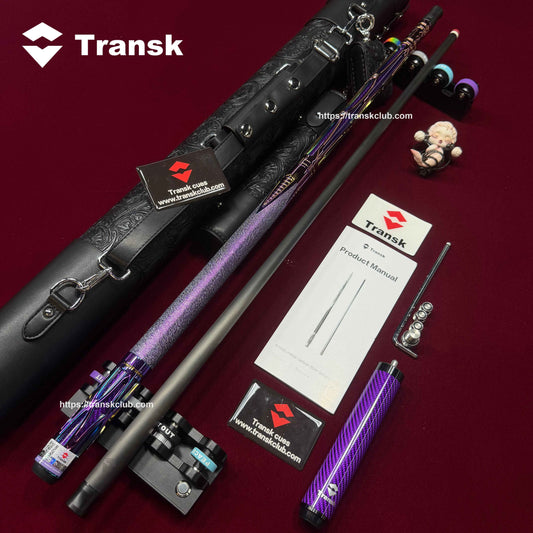 Genuine product Transk Metal Carbon Fiber Pool Cue Set - 11.8mm Tip, Adjustable Weight, Gold/Red/Purple Options, Professional Billiard Stick for Advanced Players