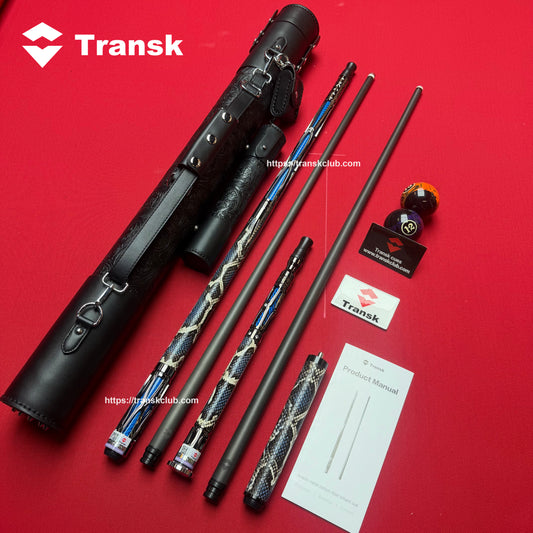 Metallic Blue Pool Cue + Jump Cue with Cue Bag Set
