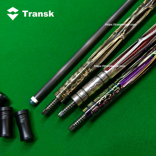 Genuine Transk Metal Carbon Fiber Pool Cue - 11.8mm Tip, Adjustable Weight, Black, Professional Billiard Stick for Advanced Players