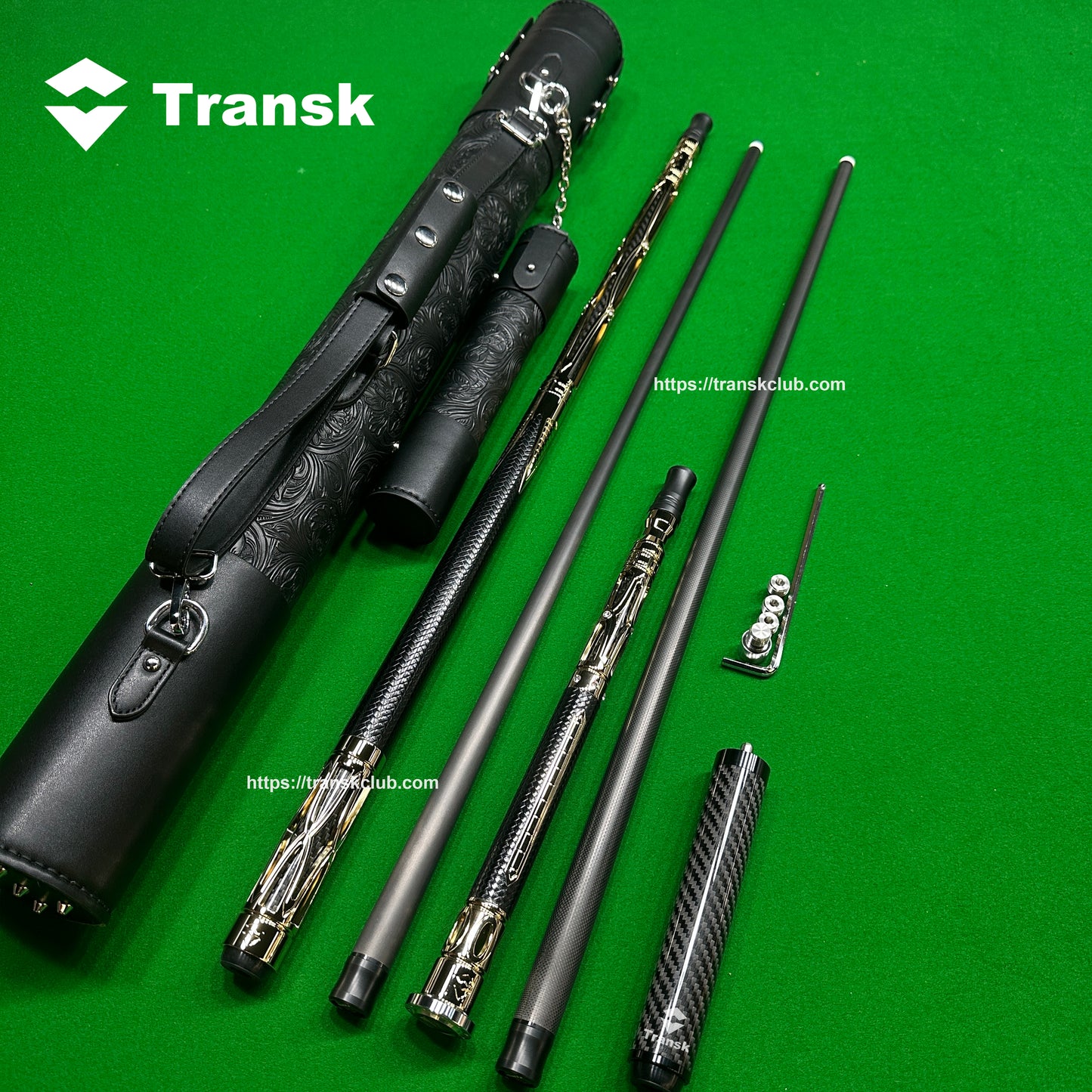 Genuine Transk Metal Pool Cue Play cue sticks + Jump Cue with Cue Bag Full Set