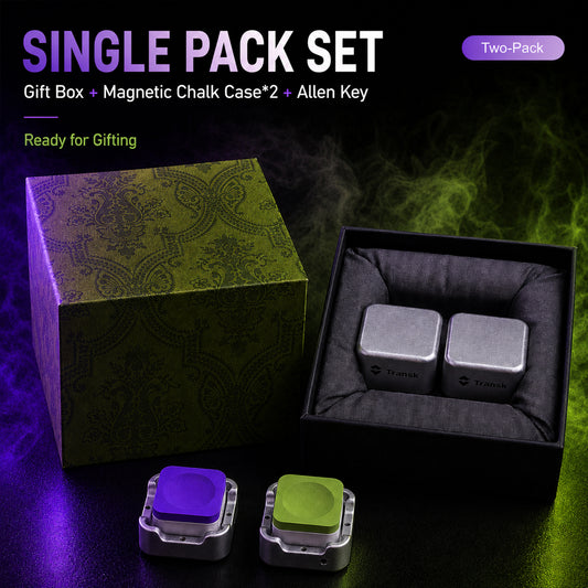 Transk Magnetic Billiard Chalk Two-Pack Gift Set – Purple & Green Chalk with 2 Magnetic Chalk Cases
