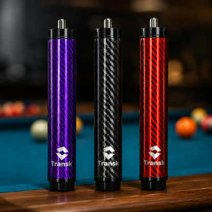 Transk Carbon Fiber Pool Cue Extension – 10.5cm Screw-On Cue Butt Extension