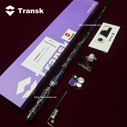 Transk Blue Metal Pool Cue Set with Accessories – 11.8/12.5mm Tips, Textured Grip