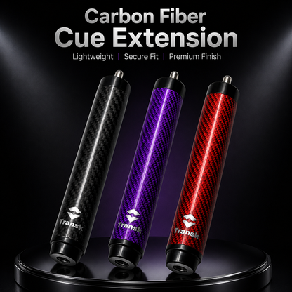 Transk Carbon Fiber Pool Cue Extension – 10.5cm Screw-On Cue Butt Extension