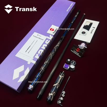 Transk Blue Metal Pool Cue Set with Accessories – 11.8/12.5mm Tips, Textured Grip