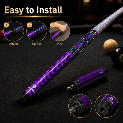 Transk Carbon Fiber Pool Cue Extension – 10.5cm Screw-On Cue Butt Extension