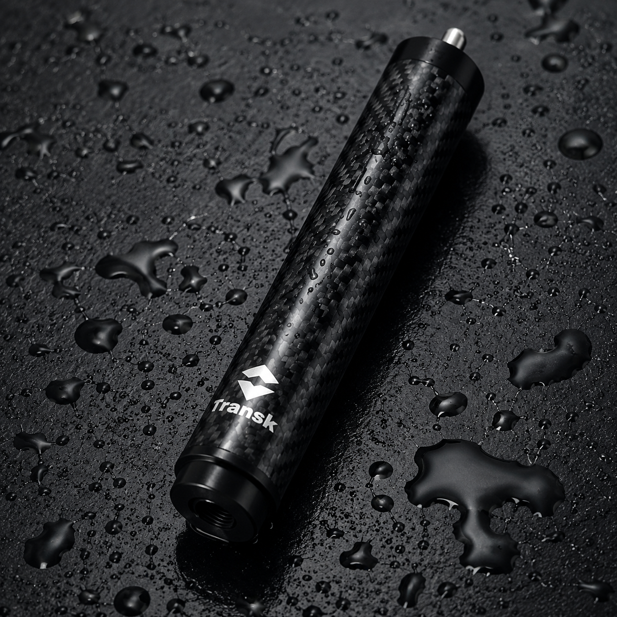 Transk Carbon Fiber Pool Cue Extension – 10.5cm Screw-On Cue Butt Extension