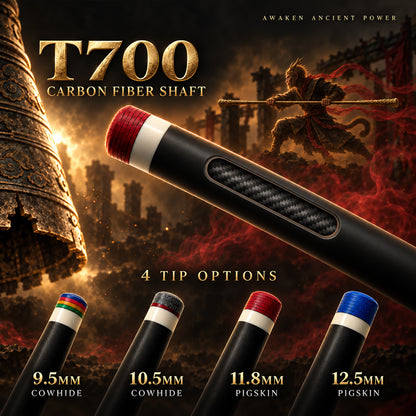 Transk Wukong T700 Carbon Fiber Pool Cue – Adjustable Weight & 4 Tip Sizes