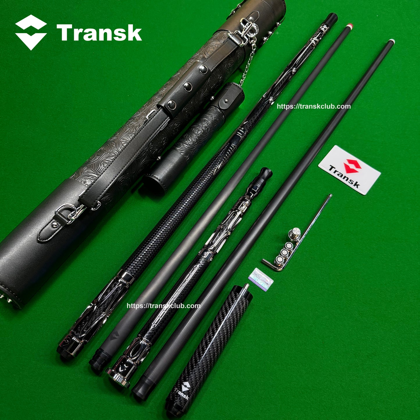 Echtes Transk Metal Pool Cue Set mit Jump Cue und Queue-Tasche Komplett-Set