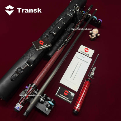 Genuine product Transk Metal Carbon Fiber Pool Cue Set - 11.8mm Tip, Adjustable Weight, Gold/Red/Purple Options, Professional Billiard Stick for Advanced Players