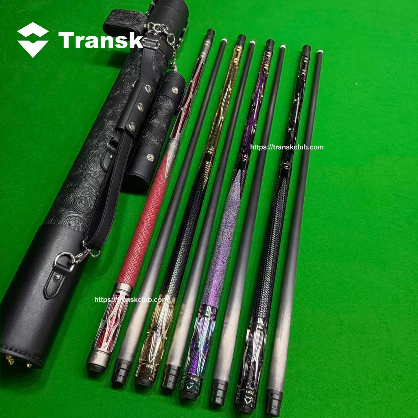 Genuine product Transk Metal Carbon Fiber Pool Cue Set - 11.8mm Tip, Adjustable Weight, Gold/Red/Purple Options, Professional Billiard Stick for Advanced Players