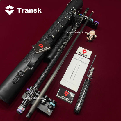 Genuine product Transk Metal Carbon Fiber Pool Cue Set - 11.8mm Tip, Adjustable Weight, Gold/Red/Purple Options, Professional Billiard Stick for Advanced Players