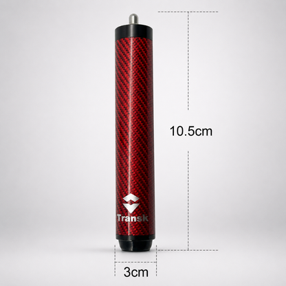 Transk Carbon Fiber Pool Cue Extension – 10.5cm Screw-On Cue Butt Extension