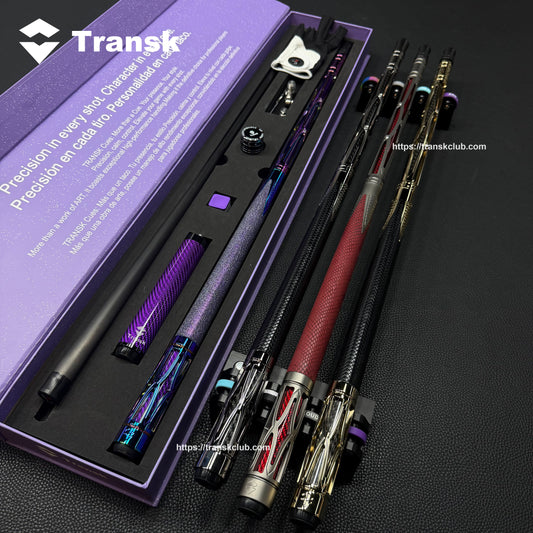 Genuine Transk Premium Metal Pool Cue  Set With Box 12.5mm Tip Adjustable Balance Weight Black/Gold/Red/Purple Options, Professional Billiard Stick for Advanced Players