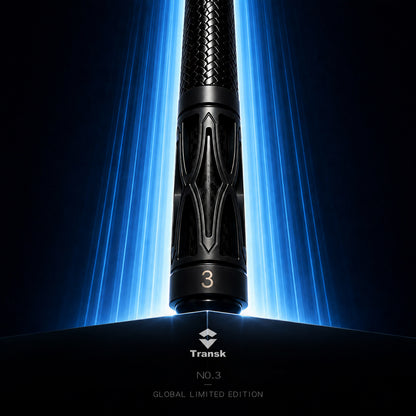 TRANSK Global Collector’s Edition Metal Carbon Fiber Pool Cue, Only 10 Pieces Worldwide｜No.03 Collector’s Edition｜12.5mm Tip｜Crocodile Leather Grip