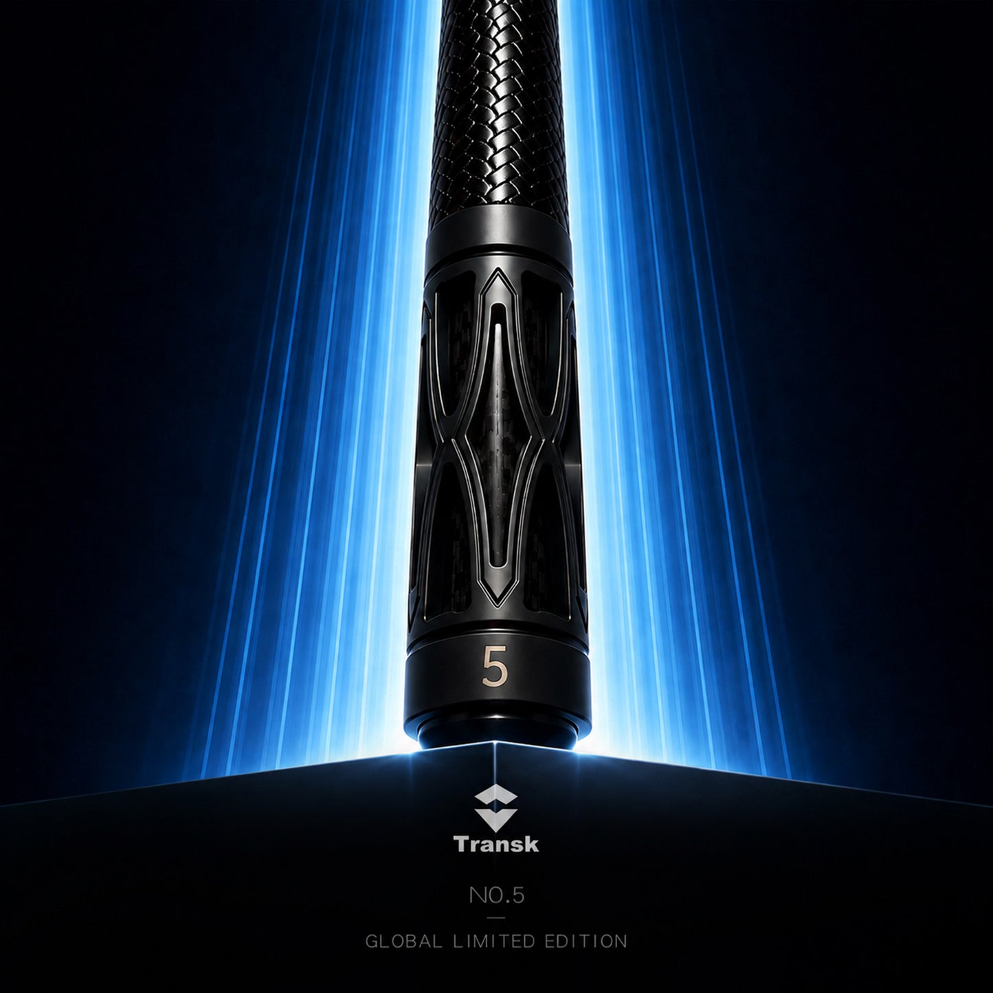 TRANSK Global Collector’s Edition Metal Carbon Fiber Pool Cue, Only 10 Pieces Worldwide｜No.05 Collector’s Edition｜12.5mm Tip｜Crocodile Leather Grip