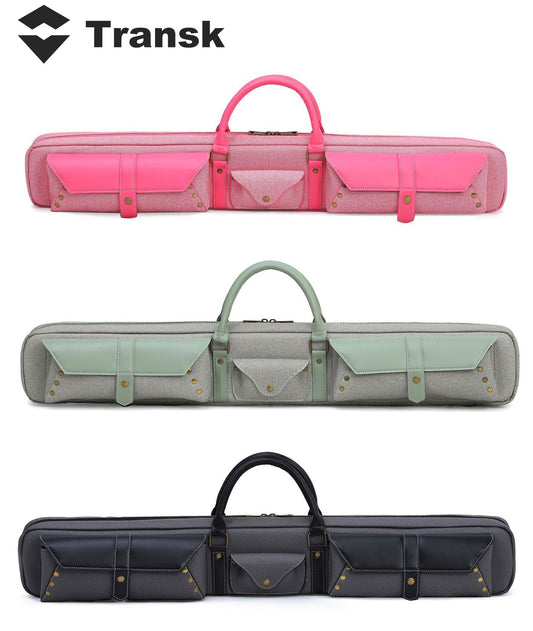 Transk Billiard Cue Case | 6-Hole Combo Bag for 1/2 Split American Pool Cue, Suit For Break/Jump Cue & Nine-Ball Cue