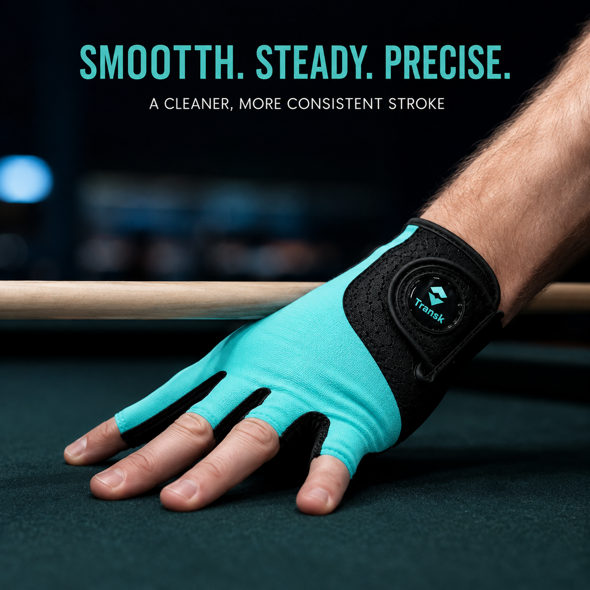 Transk Magnetic Pool Glove – Breathable Open-Finger Billiards Glove with Adjustable Wrist Support