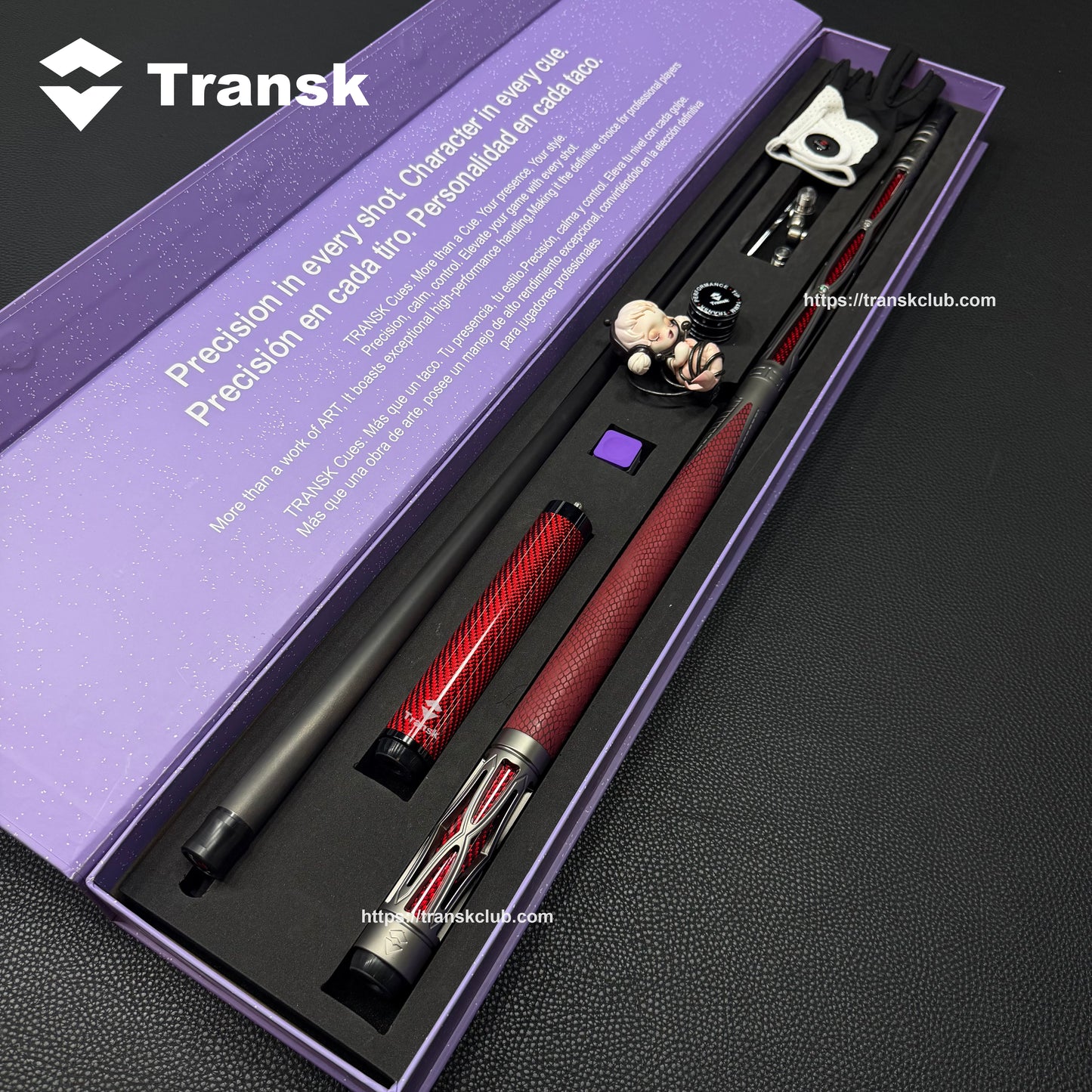 Genuine Transk Premium Metal Pool Cue  Set With Box 12.5mm Tip Adjustable Balance Weight Black/Gold/Red/Purple Options, Professional Billiard Stick for Advanced Players
