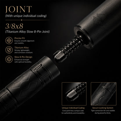 TRANSK Global Collector's Edition Metal Carbon Fiber Pool Cue - No.01, Only 10 Pieces Worldwide