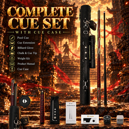 Transk Wukong T700 Carbon Fiber Pool Cue – Adjustable Weight & 4 Tip Sizes