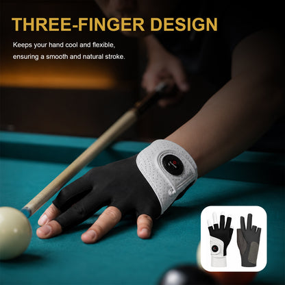 Transk Professional Magnetic Billiards Glove – Breathable 3-Finger Pool Glove with Suede Palm Support