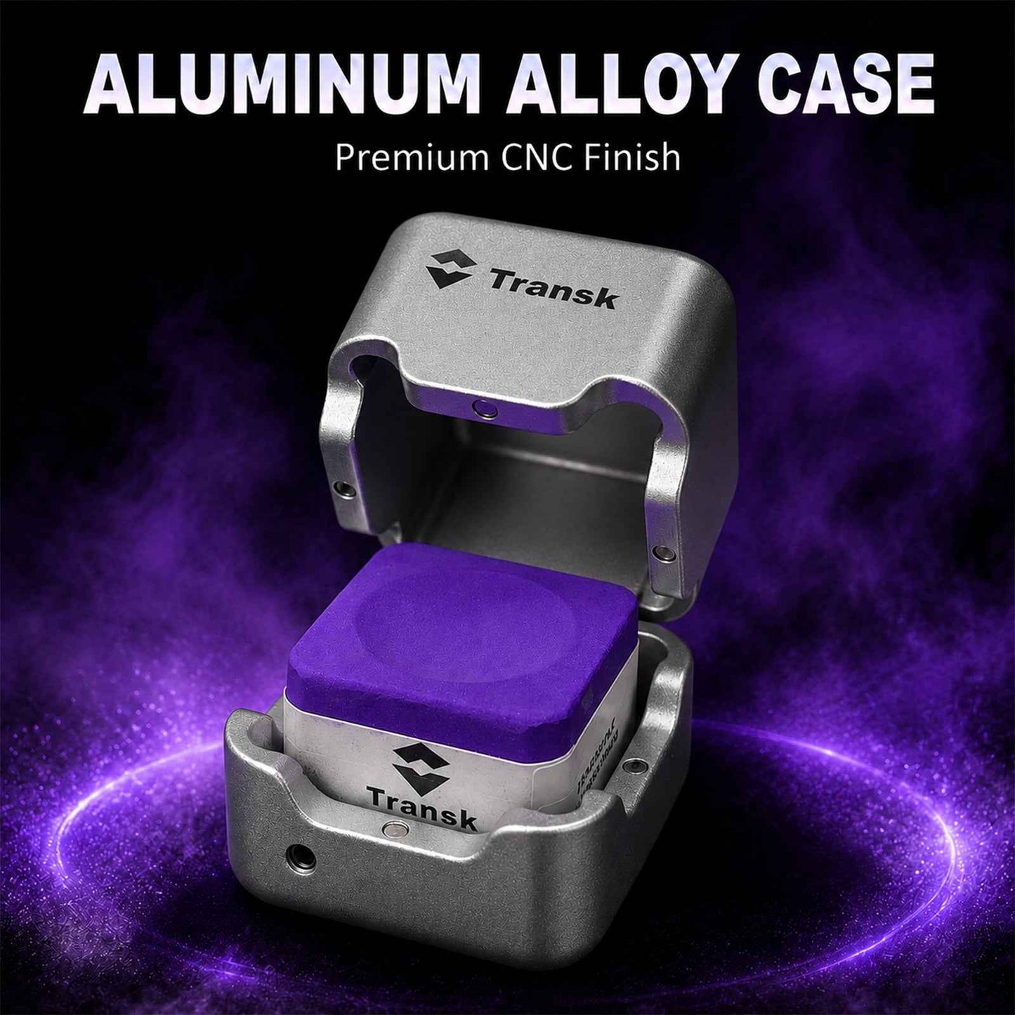 Transk Magnetic Billiard Chalk Holder – CNC Aluminum Alloy Cue Chalk Case with Locking Screw