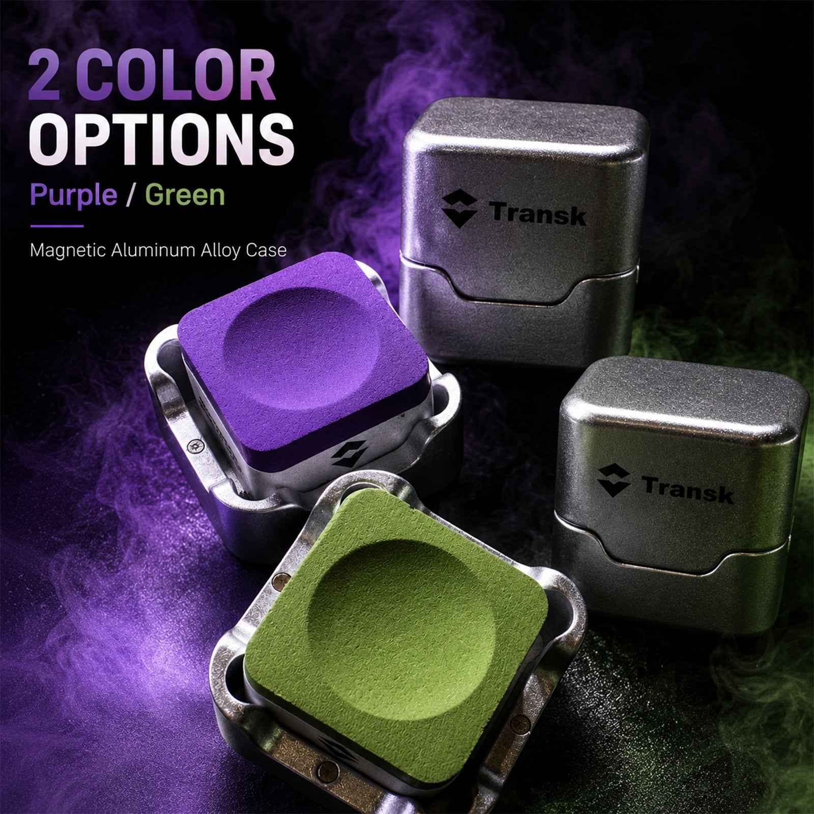 Transk Magnetic Billiard Chalk Holder – CNC Aluminum Alloy Cue Chalk Case with Locking Screw