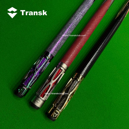 Transk Metall-Carbonfaser-Billardqueue - 11.8mm Spitze, verstellbares Gewicht, Gold, Profi-Queue