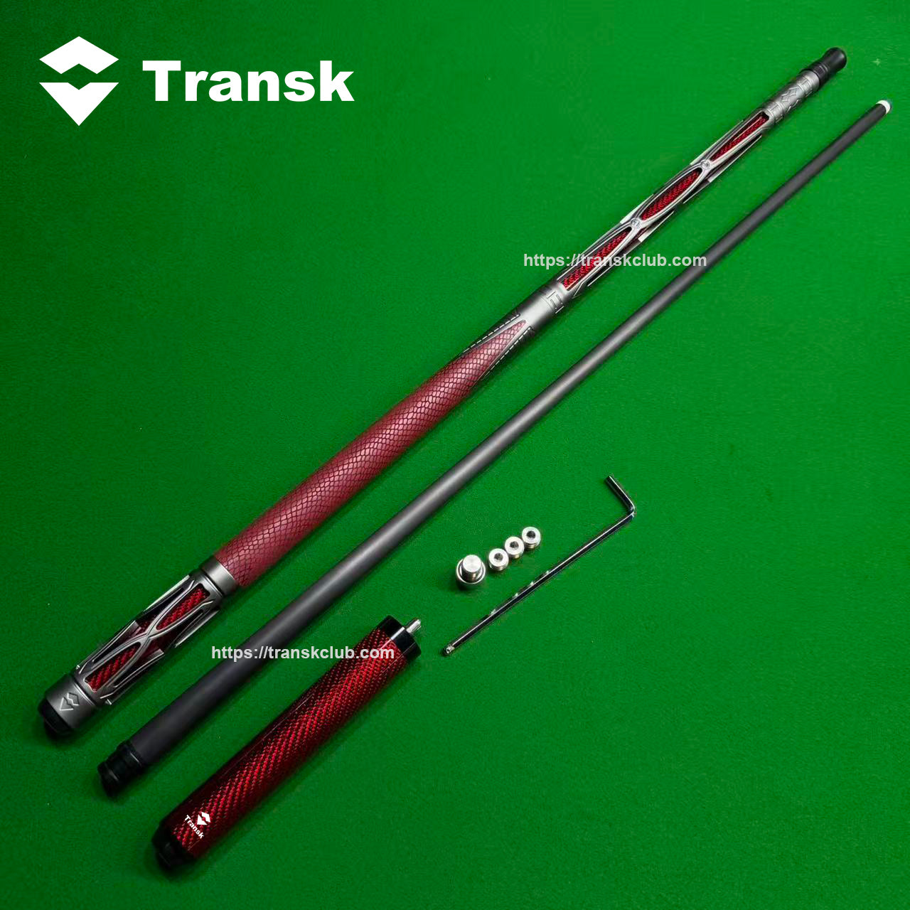 Genuine product Transk Metal Carbon Fiber Pool Cue Set - 11.8mm Tip, Adjustable Weight, Gold/Red/Purple Options, Professional Billiard Stick for Advanced Players