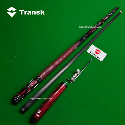 正規品 Transk メタル カーボンファイバープールキュー - 11.8mmチップ、調節可能ウェイト、ゴールド/レッド/パープルオプション、上級者向けプロフェッショナルビリヤードスティック