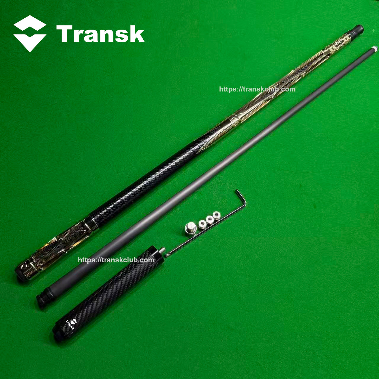 Genuine product Transk Metal Carbon Fiber Pool Cue Set - 11.8mm Tip, Adjustable Weight, Gold/Red/Purple Options, Professional Billiard Stick for Advanced Players