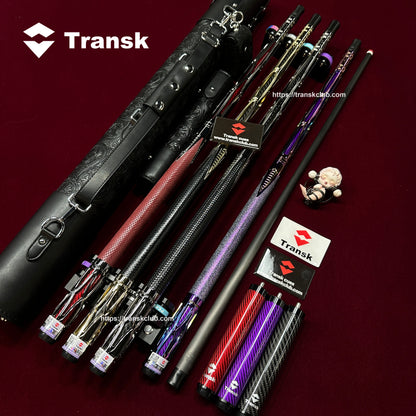 Genuine product Transk Metal Carbon Fiber Pool Cue Set - 11.8mm Tip, Adjustable Weight, Gold/Red/Purple Options, Professional Billiard Stick for Advanced Players