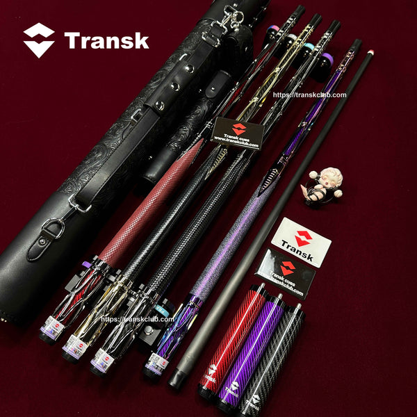 Genuine product Transk Metal Carbon Fiber Pool Cue Set - 11.8mm Tip, Adjustable Weight, Gold/Red/Purple Options, Professional Billiard Stick for Advanced Players